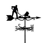 YXKJHH Weather Vane for Farm Orchard Retro Farmer Metal Weathervane All Steel Construction Outdoor Wind Direction Indicator Measuring Tools Yard Decoration,Land Reclamation