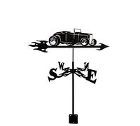 YXKJHH Weather Vane Stainless Steel Garden Stake Weathervane Measuring Tools Wind Direction Indicator Weathercock Suitable for Outdoor Metal Products (Color : Vintage car)