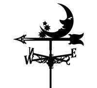 YXKJHH Weathervane Moon Mermaid Weather Vane Roof Mount Wind Direction Indicator Kit Metal Bracket Weathercock for Outdoor Cupolas Garden Yard Decoration