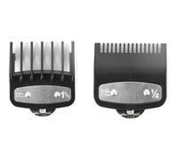 YXL 2Pcs Hair Clipper Guards, Clipper Cutting Guards with Metal Clip, Professional Hair Clipper Combs Replacement Guards Attachment for Clippers, Black