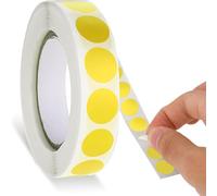 YXL Coloured Dot Stickers, Self Adhesive Circle Sticky Dot, Round Sticker Labels for Paper Scrapbook Calendar Planner Organization Decorations, Yellow