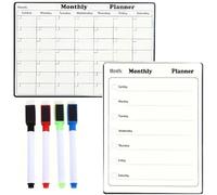YXL Monthly Planner Whiteboard, Whiteboard calendar for Wall, Memo Board or Organiser for Daily Tasks or Business Plans in Offices with 4 Dry Erase Marker Pens
