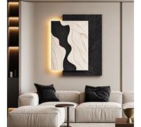 YXLLGS Textured LED Wall Art, 3D Sandstone Abstract Wall Decor