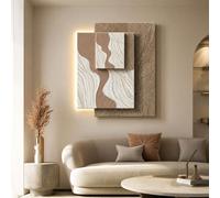 YXLLGS Textured LED Wall Art, 3D Sandstone Abstract Wall Decor