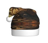 YXLymxDAMAI Ancient Roulette Christmas Hat for Adults - Xmas Holiday Unisex Classic Santa Claus Hat for New Year Party, Red