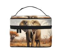YXLymxDAMAI Ancient Roulette Travel Makeup Bag - Fashionable Cosmetic Pouch with Large Capacity for Travel, Gym and Camping, African Elephant, One Size