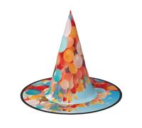 YXLymxDAMAI Balloon in the sky Halloween Witch Hat - Black Witch Hat Suitable for Halloween Costume Parties and Role-Playing