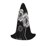 YXLymxDAMAI Blooming dandelion Halloween Cape Hooded Cloak - Cosplay Cloak Robe Costume Hooded Uniform Black