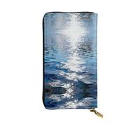 YXLymxDAMAI Blue Starry Sky Premium Leather Wallet - Stylish Long Wallet with Zipper Closure, Ideal Wallets for Daily Use, Blue Lake, One Size