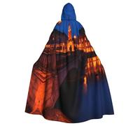 YXLymxDAMAI casual cafe Halloween Cloak - Unisex Full Length Hooded Robe Cloak Cosplay Costume Black, Bridge Under the Twilight, One size