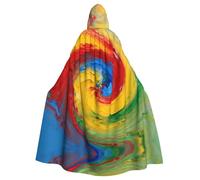 YXLymxDAMAI color Vortex Halloween Cloak - Unisex Full Length Hooded Robe Cloak Cosplay Costume Black