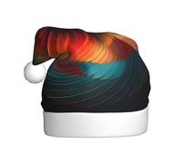 YXLymxDAMAI Colorful Vortex Christmas Hat for Adults - Xmas Holiday Unisex Classic Santa Claus Hat for New Year Party, Red