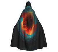 YXLymxDAMAI Colorful Vortex Halloween Cloak - Unisex Full Length Hooded Robe Cloak Cosplay Costume Black