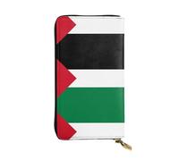 YXLymxDAMAI Flag of Paraguay Premium Leather Wallet - Stylish Long Wallet with Zipper Closure, Ideal Wallets for Daily Use, Flag Of Palestine, One Size