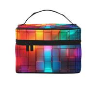 YXLymxDAMAI Geometric vector Travel Makeup Bag - Fashionable Cosmetic Pouch with Large Capacity for Travel, Gym and Camping, Color Square, One Size
