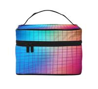 YXLymxDAMAI Geometric vector Travel Makeup Bag - Fashionable Cosmetic Pouch with Large Capacity for Travel, Gym and Camping, Curve Color Line, One Size