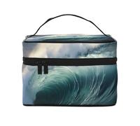 YXLymxDAMAI Geometric vector Travel Makeup Bag - Fashionable Cosmetic Pouch with Large Capacity for Travel, Gym and Camping, Big Waves In The Sea, One Size