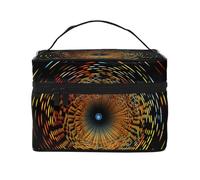 YXLymxDAMAI Geometric vector Travel Makeup Bag - Fashionable Cosmetic Pouch with Large Capacity for Travel, Gym and Camping, Color Short Light Ring, One size