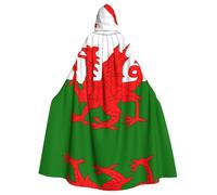 YXLymxDAMAI Indonesian flag Halloween Cloak - Unisex Full Length Hooded Robe Cloak Cosplay Costume Black, Flag of Wales, One size