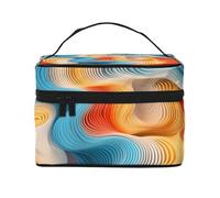YXLymxDAMAI peaches Travel Makeup Bag - Fashionable Cosmetic Pouch with Large Capacity for Travel, Gym and Camping, Meander Color Chart, One Size