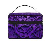 YXLymxDAMAI peaches Travel Makeup Bag - Fashionable Cosmetic Pouch with Large Capacity for Travel, Gym and Camping, Dark Purple Streak, One Size