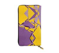 YXLymxDAMAI Purple Starry Sky Premium Leather Wallet - Stylish Long Wallet with Zipper Closure, Ideal Wallets for Daily Use, Yellow Purple Mixed, One Size