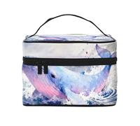 YXLymxDAMAI Purple Starry Sky Travel Makeup Bag - Fashionable Cosmetic Pouch with Large Capacity for Travel, Gym and Camping, Whale, One Size