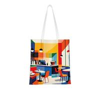 YXLymxDAMAI Red and green square Tote Bag for Women - Reusable Grocery Shopping Cloth Bag Perfect for Shopping and Everyday, Casual Cafe, One Size