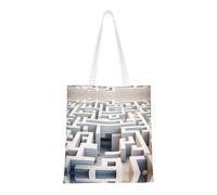 YXLymxDAMAI Red and green square Tote Bag for Women - Reusable Grocery Shopping Cloth Bag Perfect for Shopping and Everyday, Maze, One Size