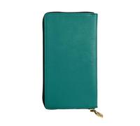 YXLymxDAMAI Retro Irish flag Premium Leather Wallet - Stylish Long Wallet with Zipper Closure, Ideal Wallets for Daily Use, Natural Green, One Size