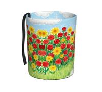 YXLymxDAMAI Rose Sunflower Car Trash Can - Multi Purpose Waterproof Garbage Bin for Automobiles, Foldable Black