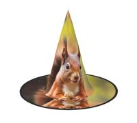 YXLymxDAMAI Squiries looking for food Halloween Witch Hat - Black Witch Hat Suitable for Halloween Costume Parties and Role-Playing