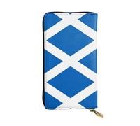 YXLymxDAMAI Swiss Flag Premium Leather Wallet - Stylish Long Wallet with Zipper Closure, Ideal Wallets for Daily Use, Scottish Flag, One Size