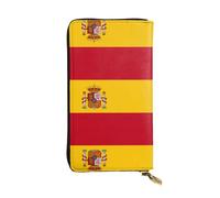 YXLymxDAMAI Swiss Flag Premium Leather Wallet - Stylish Long Wallet with Zipper Closure, Ideal Wallets for Daily Use, Spanish Flag, One Size