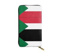 YXLymxDAMAI Swiss Flag Premium Leather Wallet - Stylish Long Wallet with Zipper Closure, Ideal Wallets for Daily Use, Sudanese Flag, One Size