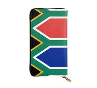 YXLymxDAMAI Swiss Flag Premium Leather Wallet - Stylish Long Wallet with Zipper Closure, Ideal Wallets for Daily Use, South Africa Flag, One Size