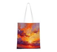 YXLymxDAMAI Two pandas Tote Bag for Women - Reusable Grocery Shopping Cloth Bag Perfect for Shopping and Everyday, Sunset Sets, One Size