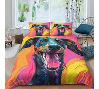 YXMPCZYY 3D Printing Greyhound Duvet Cover Sets Soft Microfibre Animal Dog Duvet Cover Double(200x200cm) Bedding Set 3 Pcs with Pillow Cases,Suitable for Boys Girls And Adults