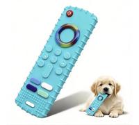 YXNIDNAJWINGO 1Pcs Interactive Puppy Teething Toy, Soft Silicone Remote Control Shape Chew Teether for Puppies Small Dogs, BPA-Free Indoor Training, Boredom Relief & Mental Stimulation (Lake Blue)