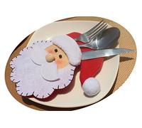 YXP Set of 4 Red Fabric Santa Claus Cutlery Holder, Table Decoration, Christmas DIY Decoration