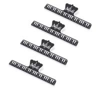 YXQ 4Pcs Music Page Holder 15mm Plastic Book Clip to Hold Book Open Music Score Fixed Clips Book Paper Holds Musical Note Clamps for Guitar Violin Piano Player, (Black)