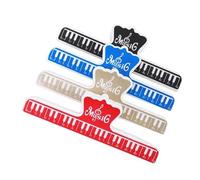 YXQ 4Pcs Music Page Holder 15mm Plastic Book Clip to Hold Book Open Music Score Fixed Clips Book Paper Holds Musical Note Clamps for Guitar Violin Piano Player, (4 Color)