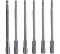 YXQ 8mm Impact Nut Driver Set 6 Inch Long Magnetic Nut Setter Driver Bits 1/4" Hex Shank to 5/16" Hex Socket Drill Bit Extension for Impact Drivers and Drills, 6-Piece