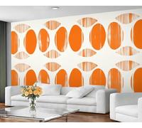 YXQAIED 3D Mural Photo Wallpaper Burned Orange 350x256cm Orange Geometry Backdrop Wall Interior Decor, Modern Art Wall Paper 3D for Bathroom Restaurant Hallway Decor (Not Peel and Stick)