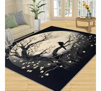 YXQAIED 60x90cm Doormat Black Crow Area Rug, Gothic Branches Raven Washable Rug Halloween Full Moon Rugs for Living Room Bedroom Rug Indoor Outdoor Rugs