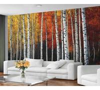 YXQAIED Birch tree Wallpaper - Autumn Forest Photo Wallpaper, Natural Landscape 3D Murals for Living Room Bedroom Decor Poster Wall Covering, 366x254cm