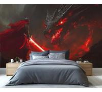 YXQAIED Black Dragon Wallpaper, Warrior Wallpaper for Bedroom, Fantasy Animals Living Room Wallpapers, 3D Large Mural & Kitchen Decor Poster (Not Peel and Stick)