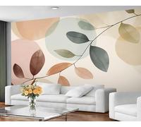YXQAIED Boho Leaf Wallpaper - Vintage Plants Photo Wallpaper for Bedroom & Home Decor, Mid-Century Large Mural for Living Room, Not Self-Adhesive Wall Decor, 100x70cm