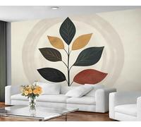 YXQAIED Boho Leaves Wallpaper - Retro Medieval Wallpapers Mural, Colorful Leaf Photo Wallpaper for Living Room Bedroom Backdrop Wall Decor, 390x260cm