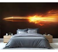 YXQAIED Bullets Wallpaper, Flame Bedroom Wallpaper, Missile Wall Paper for Living Room, Not Self Adhesive Simple Background Photo 3D Wall Murals & Room Decor, 100x70cm